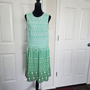 Jude Connally Mint and Green Geometric Midi Dress Size XL {Bx21}
